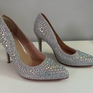 Forever 21 Sparkling Silver Rhinestone Heels